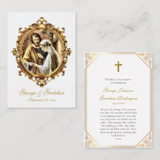 Roman Catholic Wedding Prayer Card Joseph and Mary Placeringskort