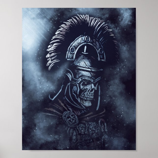 ✪ Roman Centurion Skull Medieval Fantasy art ✪ Poster (Framsidan)