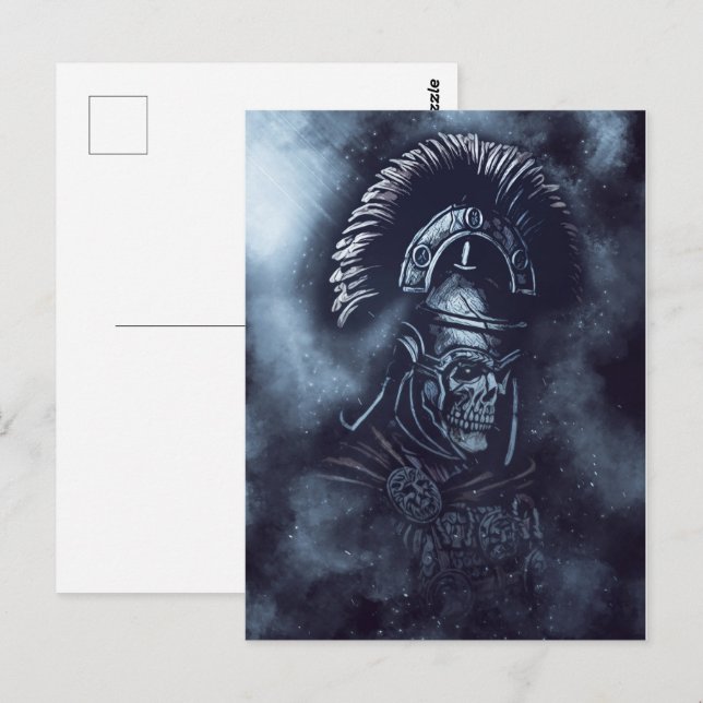 Roman Centurion Skull Medieval Gladiator Fantasy Vykort (Fram/baksida)