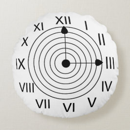 Roman Clock Black and White Roman Clock Rund Kudde