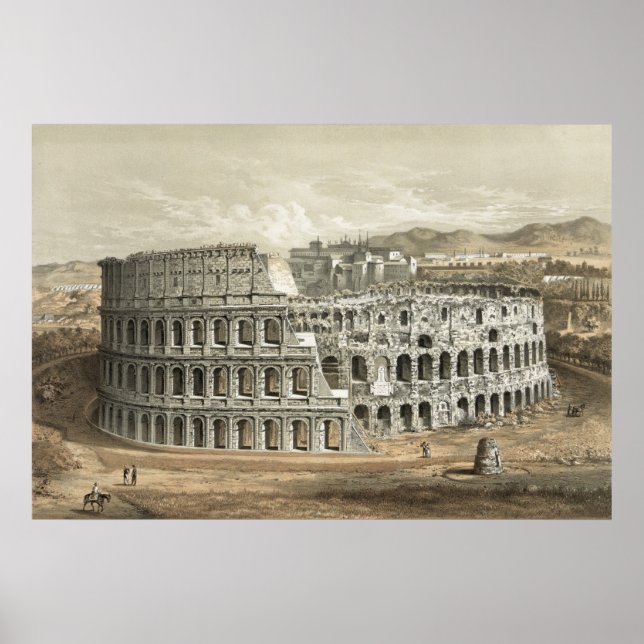 Roman Coliseum Vintage Art Poster (Framsidan)