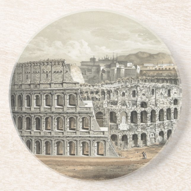 Roman Coliseum Vintage Art Underlägg Sandsten (Framsidan)