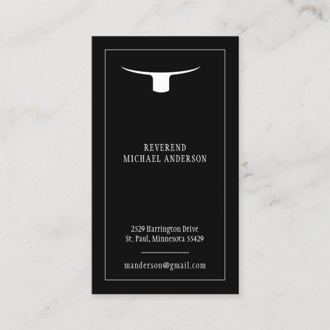 Roman Collar Priest Minister Christian Clergy Visitkort (Framsida)