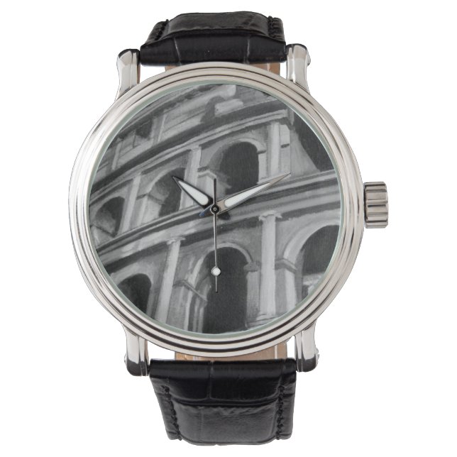 Roman Colosseum med Architectural Teckning Armbandsur (Framsida)