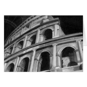Roman Colosseum med Architectural Teckning Hälsningskort