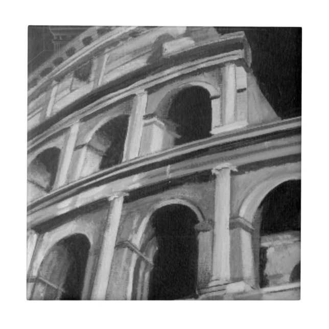 Roman Colosseum med Architectural Teckning Kakelplatta (Framsidan)