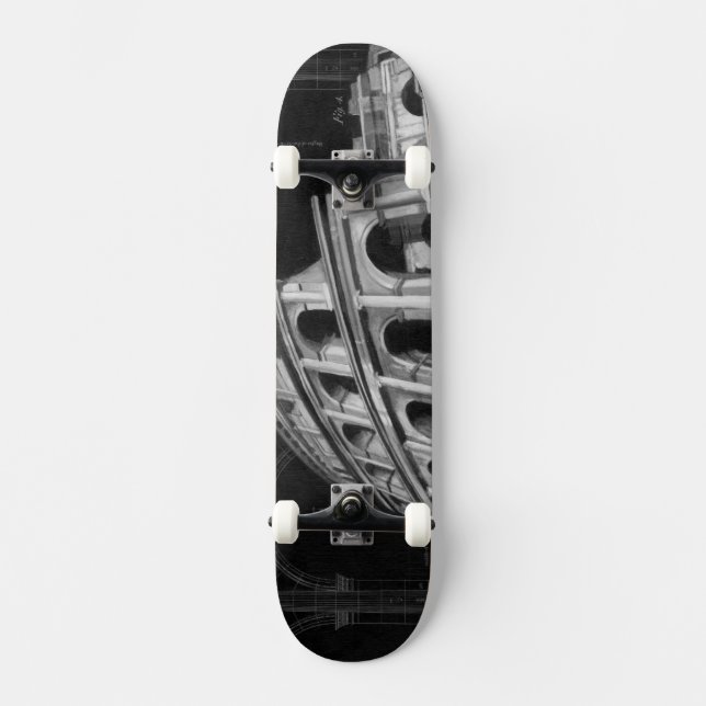 Roman Colosseum med Architectural Teckning Skateboard Bräda 20,5 Cm (Framsida)