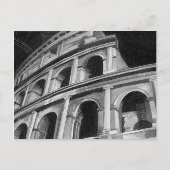 Roman Colosseum med Architectural Teckning Vykort (Framsida)