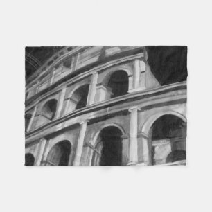 Roman Colosseum med arkitektonisk Teckning Fleecefilt