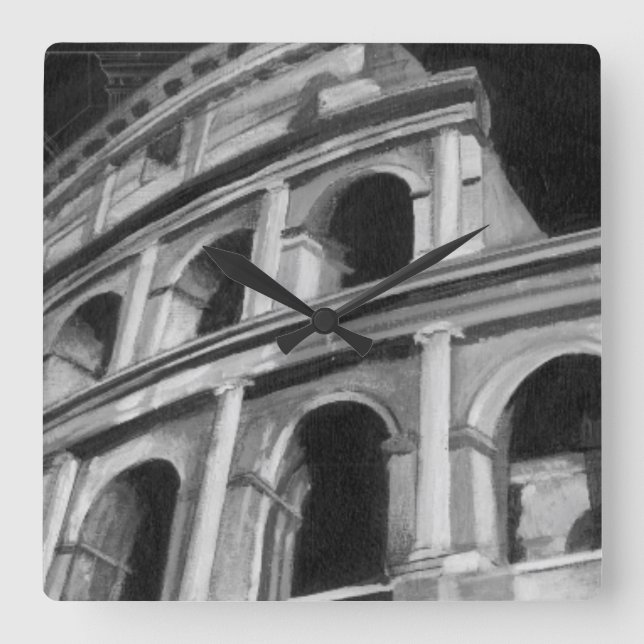 Roman Colosseum med arkitektonisk Teckning Fyrkantig Klocka (Framsida)