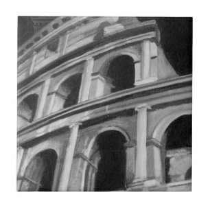 Roman Colosseum med arkitektonisk Teckning Kakelplatta