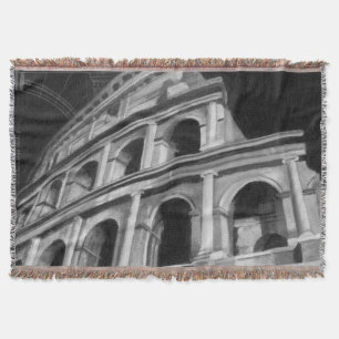 Roman Colosseum med arkitektonisk Teckning Mysfilt