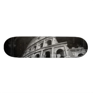 Roman Colosseum med arkitektonisk Teckning Skateboard Bräda 20,5 Cm