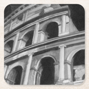 Roman Colosseum med arkitektonisk Teckning Underlägg Papper Kvadrat