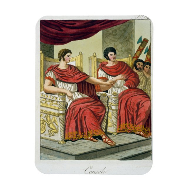 Roman Consuls, från "L'Antica Roma", 1825 (färg) Magnet (Vertikal)
