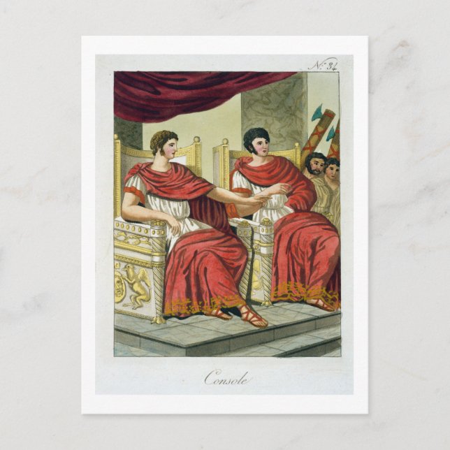 Roman Consuls, från "L'Antica Roma", 1825 (färg) Vykort (Framsida)
