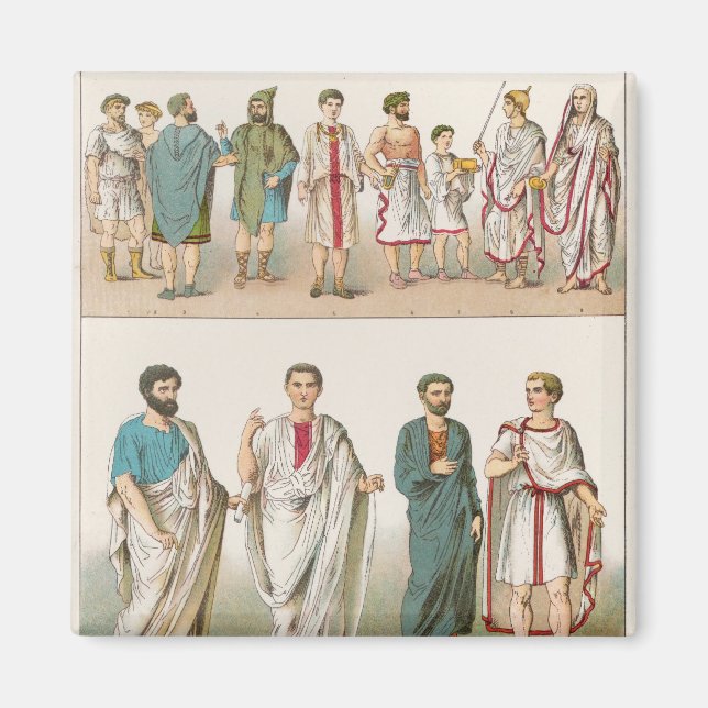 Roman Dress, från Trachten der Voelker, 1864 Magnet (Framsidan)