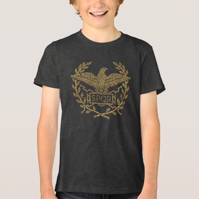 Roman Empire Eagle Mosaic Emblem T Shirt (Framsida)
