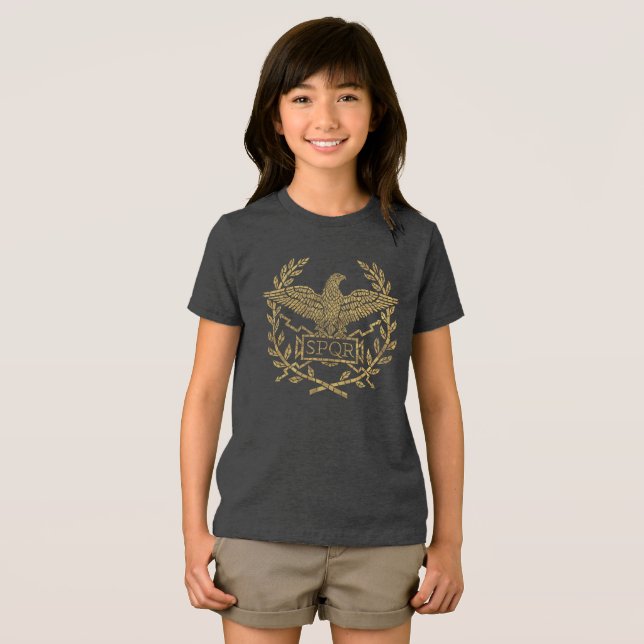 Roman Empire Eagle Mosaic Emblem T Shirt (Framsida Full)