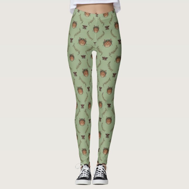 Roman Empire Feline Imperial  Leggings (Framsida)
