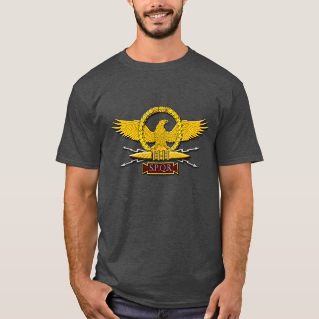 Roman Empire SPQR Eagle Emblem och Wandet-shirt T Shirt (Framsida)