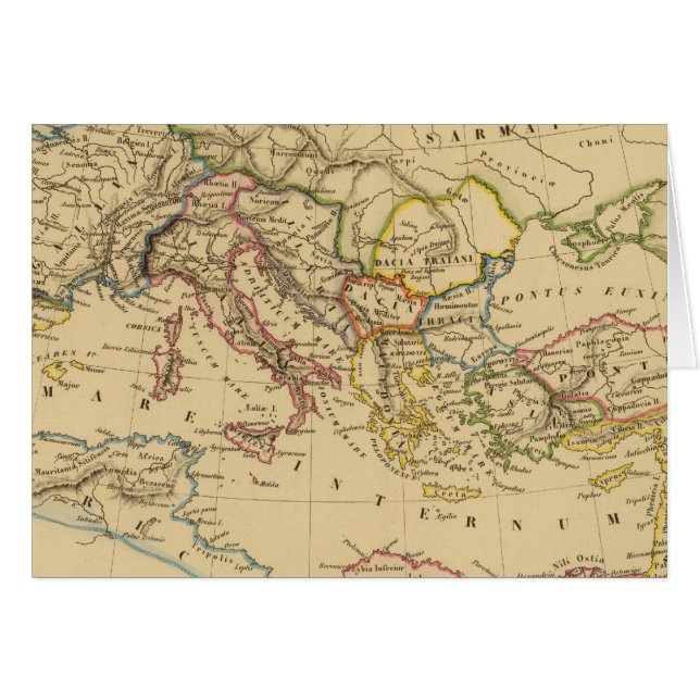 Roman Empire under Constantine och Trajan Hälsningskort (Framsidan Horizontal)