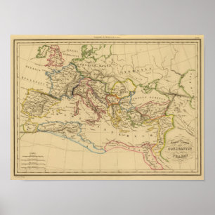 Roman Empire under Constantine och Trajan Poster