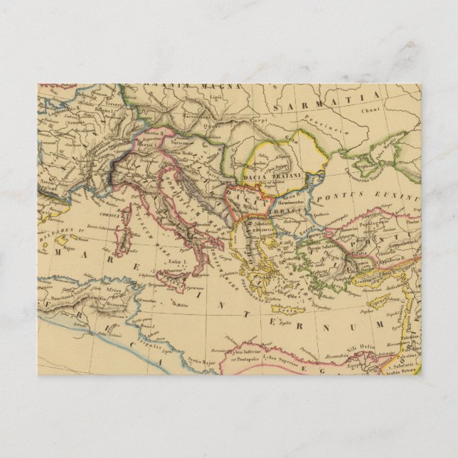 Roman Empire under Constantine och Trajan Vykort (Framsida)