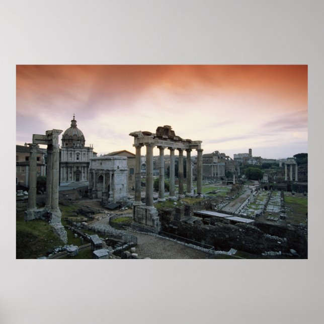 Roman Forum i gryningen Poster (Framsidan)