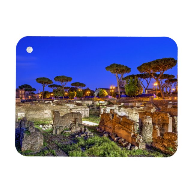 Roman Forum in Roma by night, Italien - HDR Magnet (Horisontell)