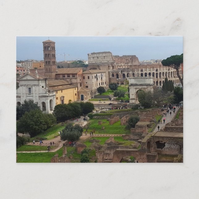 Roman Forum och Colosseum Vykort (Framsida)