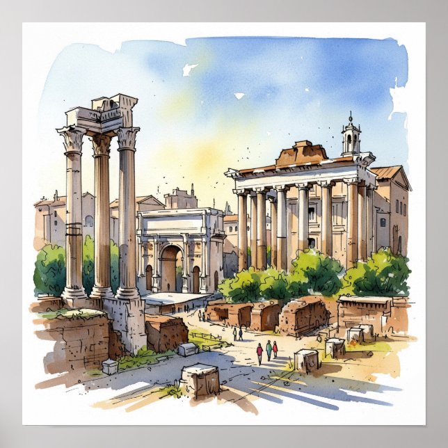Roman Forum Ruins Poster (Framsidan)