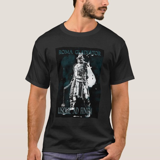 Roman Gladiator med spikat järn boll T Shirt (Framsida)