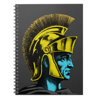 Roman Gladiator Pop Art Porträtt Anteckningsbok Med Spiral