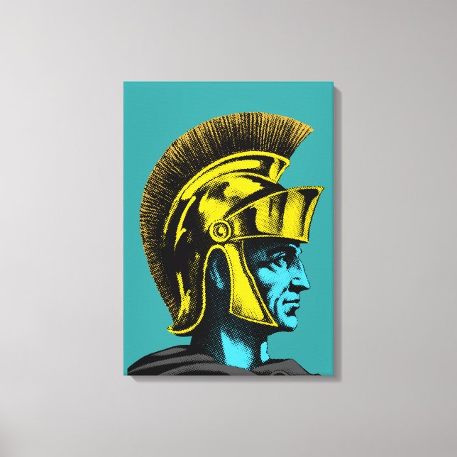 Roman Gladiator Pop Art Porträtt Canvastryck (Framsida)