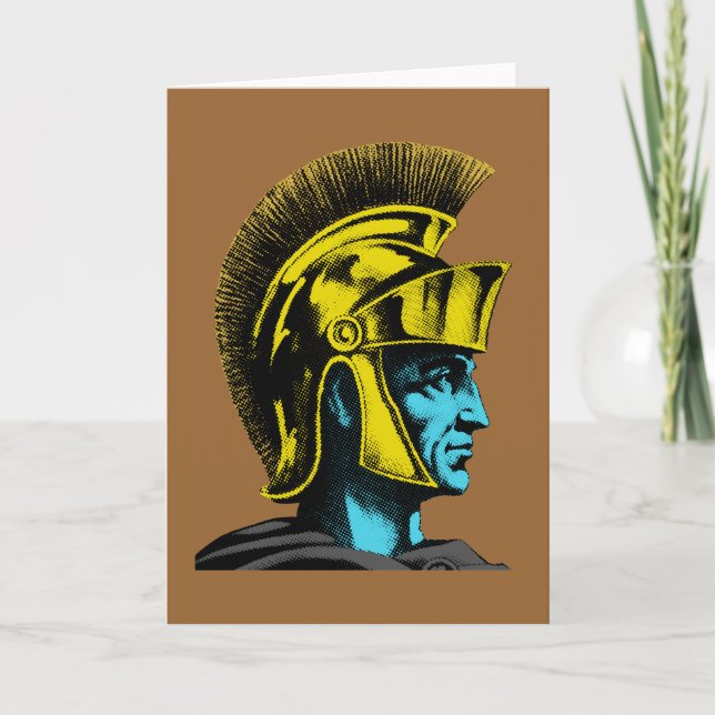 Roman Gladiator Pop Art Porträtt Kort (Framsida)