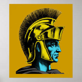 Roman Gladiator Pop Art Porträtt Poster
