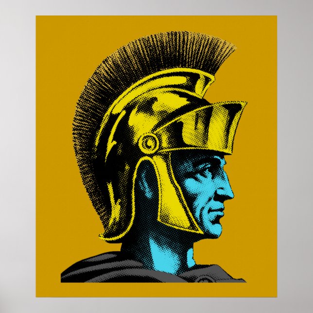 Roman Gladiator Pop Art Porträtt Poster (Framsidan)