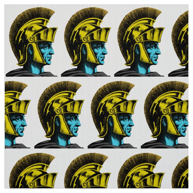 Roman Gladiator Pop Art Porträtt Tyg (Provkarta)