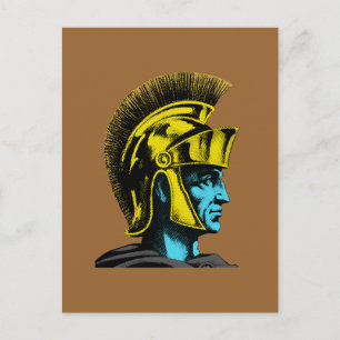 Roman Gladiator Pop Art Porträtt Vykort