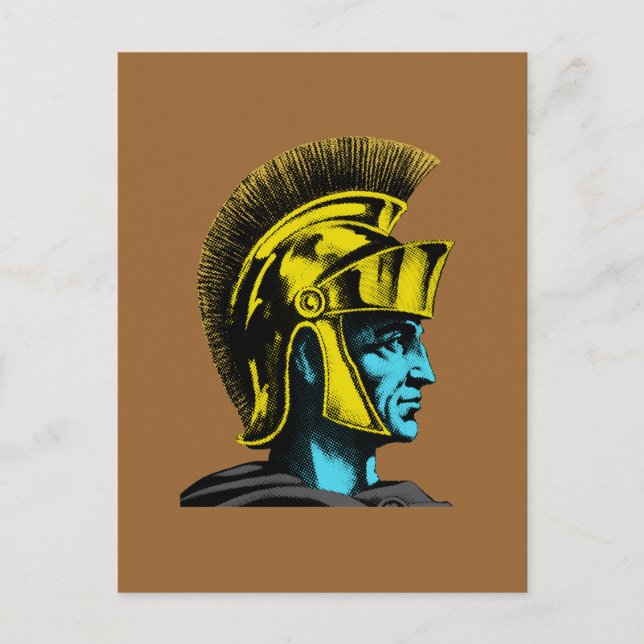 Roman Gladiator Pop Art Porträtt Vykort (Framsida)