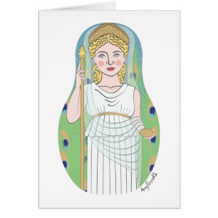 Roman Goddess Juno Matryoshka Card OBS Kort