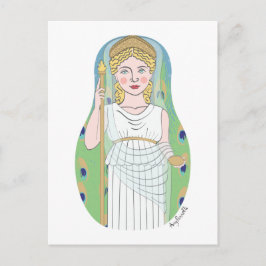 Roman Goddess Juno Matryoshka Postcard Vykort