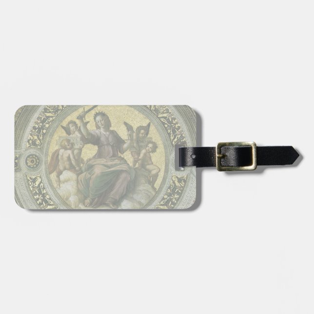 Roman Goddess Justice med Änglar av Raphael Bagagebricka (Horisontell Framsida)