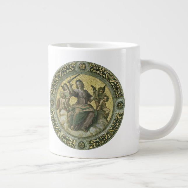 Roman Goddess Justice med Änglar av Raphael Jumbo Mugg (Höger)
