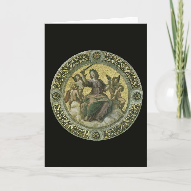 Roman Goddess Justice med Änglar av Raphael Kort (Framsida)