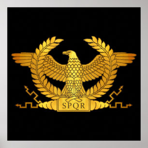Roman Golden Eagle på Black Poster