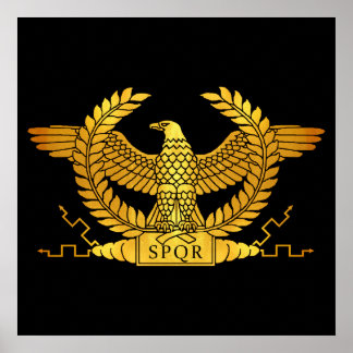 Roman Golden Eagle på Black Poster