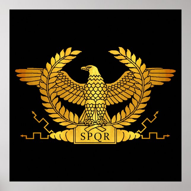 Roman Golden Eagle på Black Poster (Framsidan)