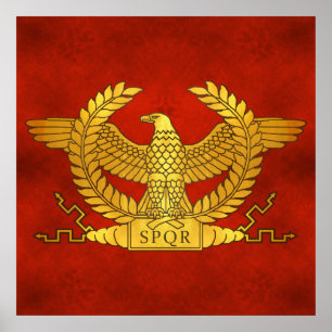 Roman Golden Eagle på det antika röret Poster